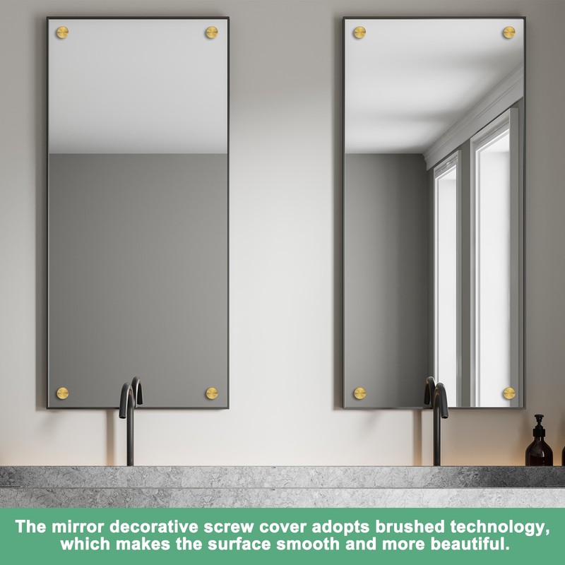 12-Pack Screw Lids, 1" Slide Decorative Mirror Lids [Gold Tone] gallery