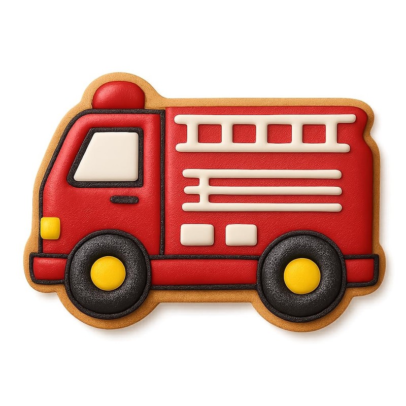 Firefighting Engine Cookie Cutter & Stamp - 4x2.8" Fun Baking gallery