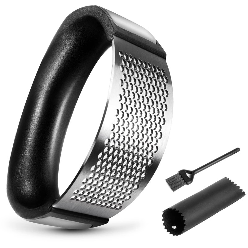 Garlic Press Rocker – Rust Proof & Dishwasher Safe Medium, Black