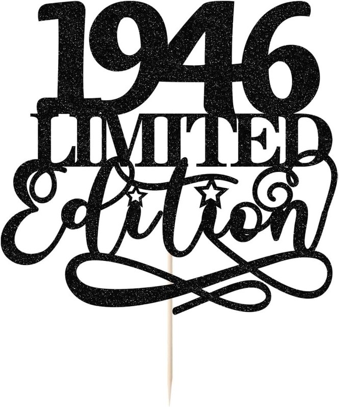 Limited EDITION 1946 Cake Topper-80th Birthday Happy Birthday Cake Topper,Cheer