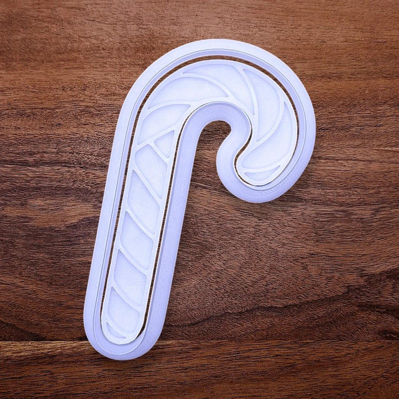 Candy Cane Cookie Cutter Stamp Set: 2" to 10" Xmas Holiday Baking Craft Mold gallery