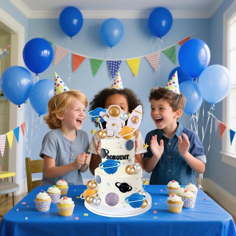Space Theme Cake Topper 20Pcs Outer Space Cake Decoration Astronaut Figurine gallery