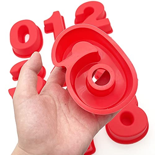 Small 9 pieces Silicone Number Cake Molds Jelly Chocolate Moulds Candy 4inch gallery
