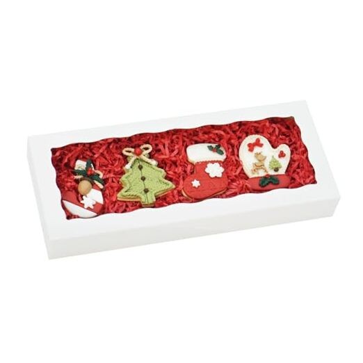 EAAHO 20pcs Cookie Boxes 12x5x1.5 Inch Bakery Boxes with Pack of 20 White