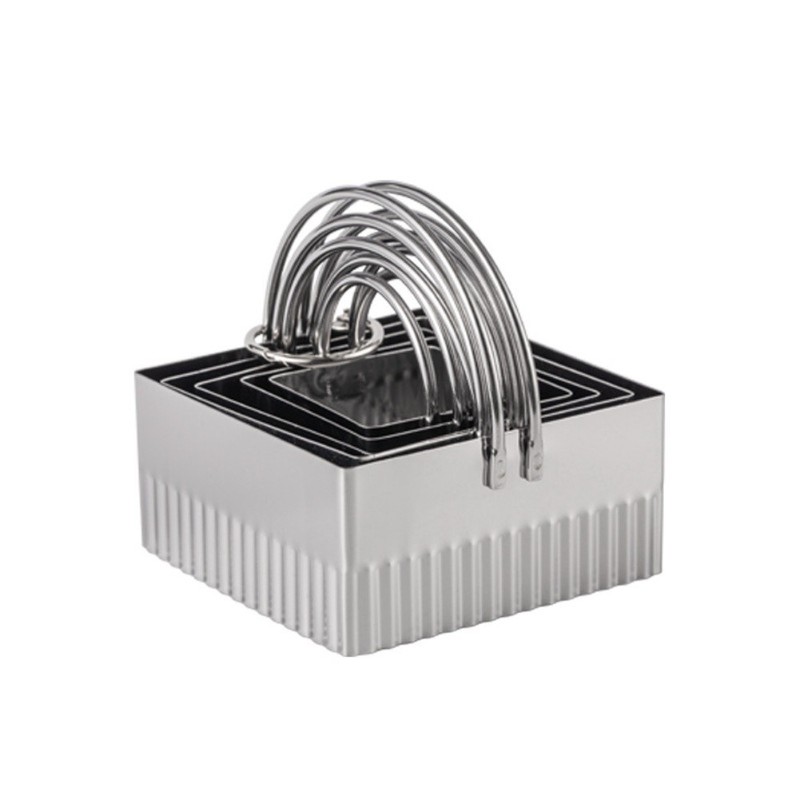 5 Sizes Stainless Steel Cookie Cutter Set Fluted Edges Nesting For Pastry gallery