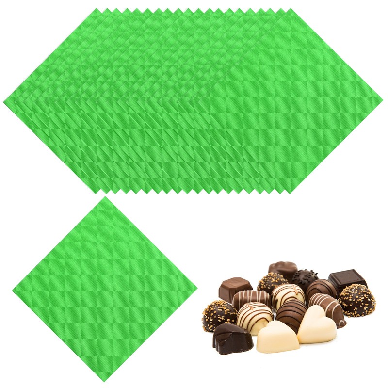 400 Pcs Candy Foil Wrappers, 3.1 x 3.1 Inch Chocolate Wrappers, Green
