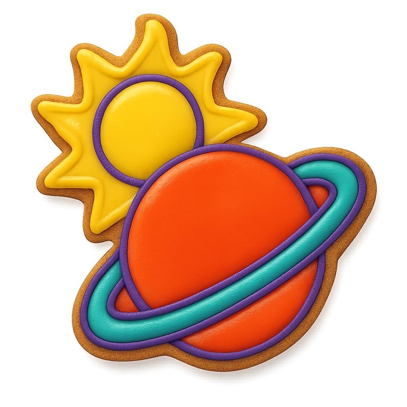Solar Flare Planets Cookie Cutter & Stamp, Fondant & Clay - 4x3.2 gallery