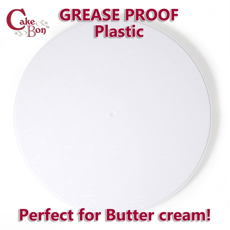 Thick Plastic Cake Boards 10 Inch Round, White 1-Pack Sturdy 1/2 Inch Base Drum gallery