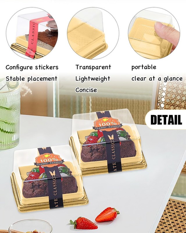 Mini Cake Boxes, 100 Pack Desert Containers With Lids Mooncake Box Mini Desse... gallery