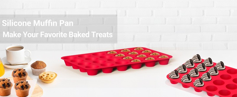 2 Pack Silicone Muffin Pans for Baking & Cupcake Pan - 12 Cup Regular Size gallery