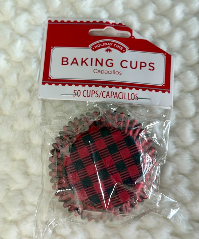 Holiday Time Baking Cups 50pc Red & Black Checkered Plaid