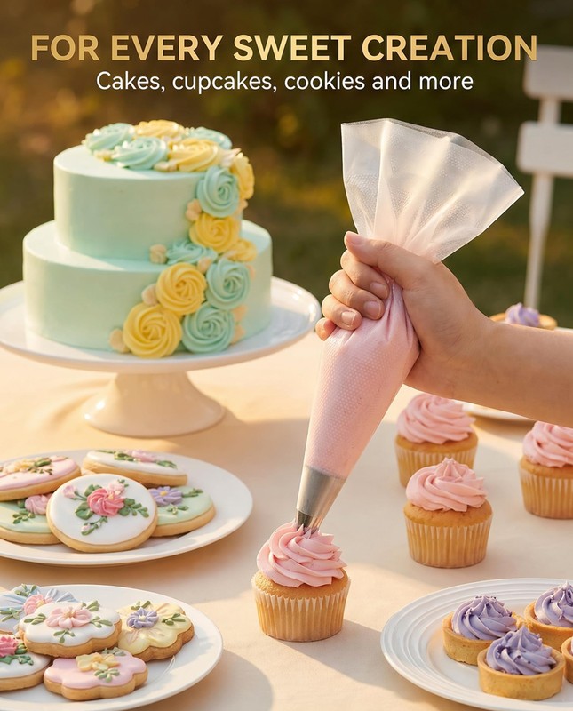 12 Inch Piping Bags Disposable Pastry Bag Non-Slip Cake Decorating Food Grade gallery