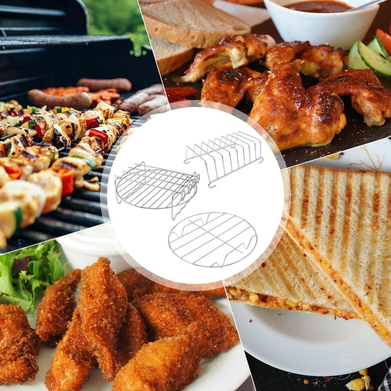 Air Fryer Racks Set 3Pcs, Stainless Steel Layer Racks Air Fryer Accessories, ... gallery