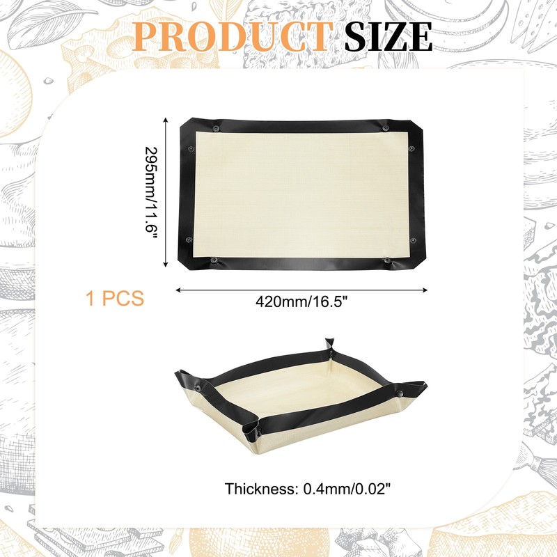 Silicone Baking Mats, 16.5 x 11.6Inch Reusable Silicone Baking Mat Sheet, Black gallery