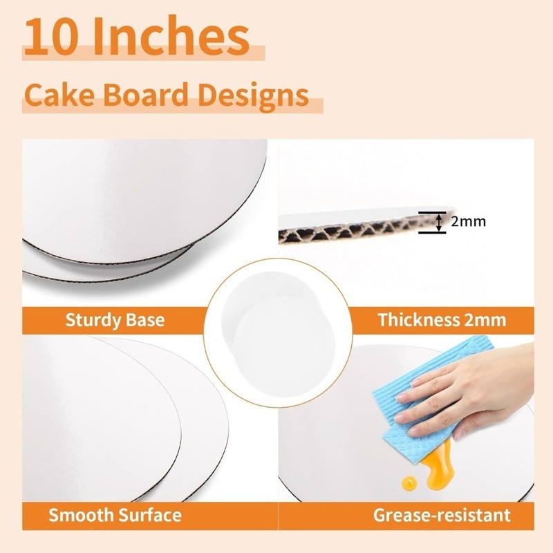 10 Inch Cake Box with Clear Window 2 Pack Disposable Pastry Carrier Container gallery