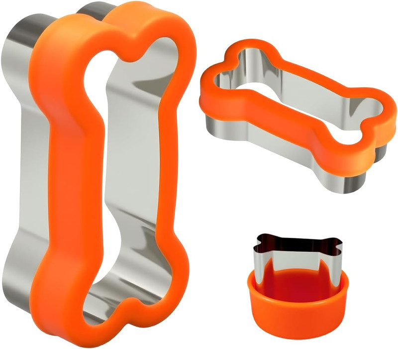 Dog Bone Shape Cookie Cutter Set, 3 Pieces – Large 4.45” Small 2.95” Mini