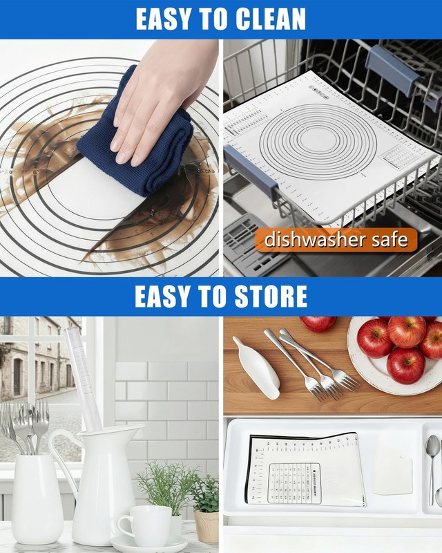 Huglux Silicone Pastry Baking Mat - 27 × 20Inch Large Non 28"L x 20"W, Black gallery
