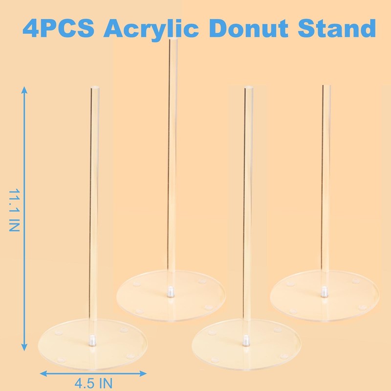 4PCS Acrylic Donut Display Stand Tower Dessert Table Holder for Donuts, Bage... gallery