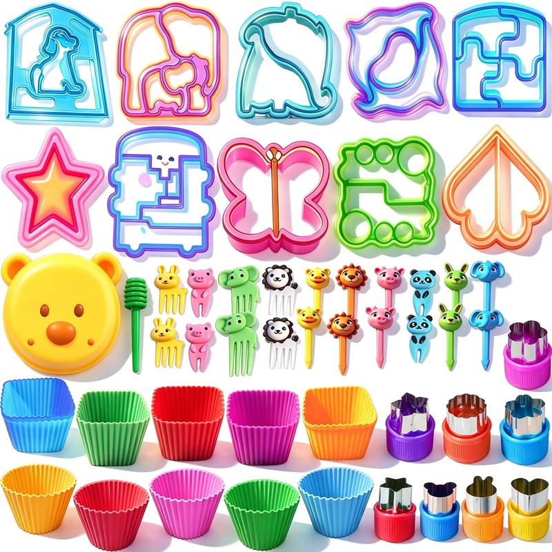 Sandwich Cutters Bread Shaped Set Vegetable Fruit Cookie Cutters – Great Back…