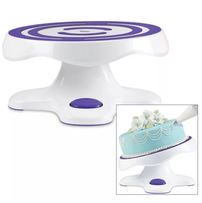 Wilton Tilt N Turn Ultra Cake Decorating Turntable +BONUS Wilton Rose Bases NEW gallery