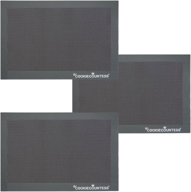 The Cookie Countess Small Mesh Non-Stick Baking Mats, Pack of 3-14.5″ x 9.6″