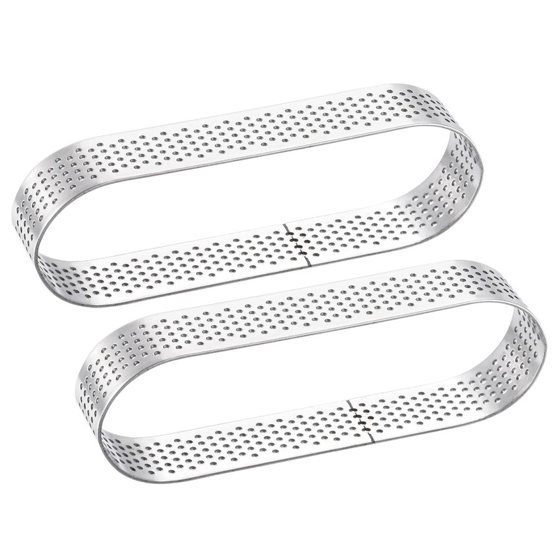 2pcs Oval Cake Rings, 4.5″ x 1.4″ Stainless Steel Oval Cake Mousse Ring, Silver