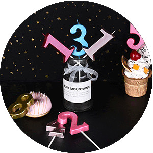 2.76 Inch Modern Blue 3 Number Birthday Candles, Blue Number Candles, Cake gallery