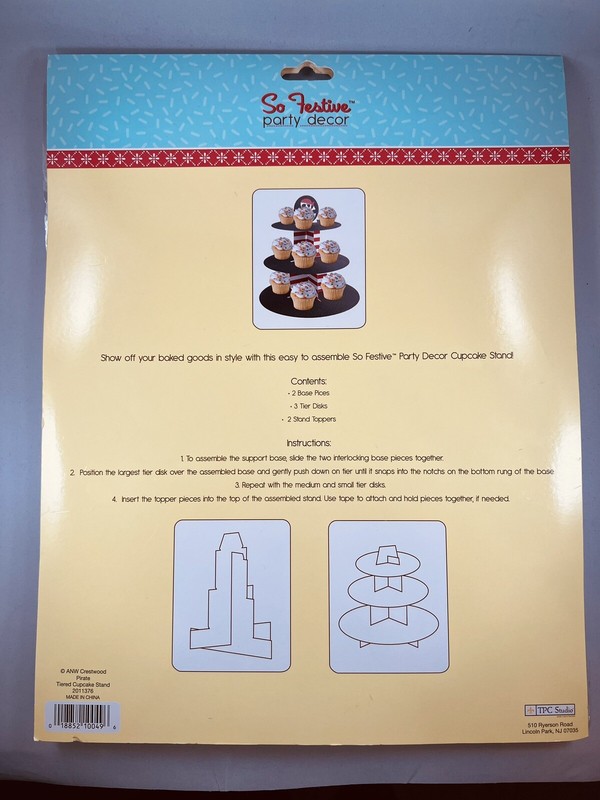 TPC Studio So Festive Party Decor PIRATE Tiered Cupcake Stand, Holds 12 Cupcakes gallery