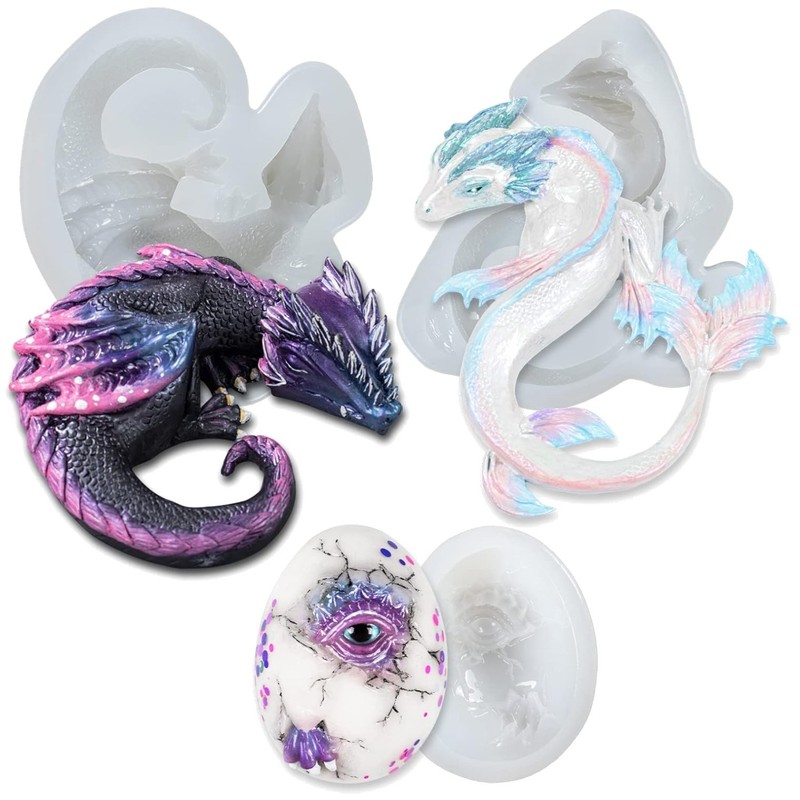 Detailed Dragon Silicone Molds – Resin Art, Cake Decorating