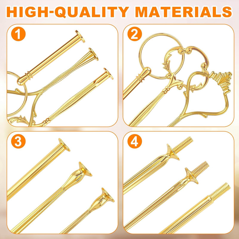 12 Sets 3 Tier Cake Stand Hardware Tiered Tray Plate Hardware Kit Heavy Metal Ca gallery