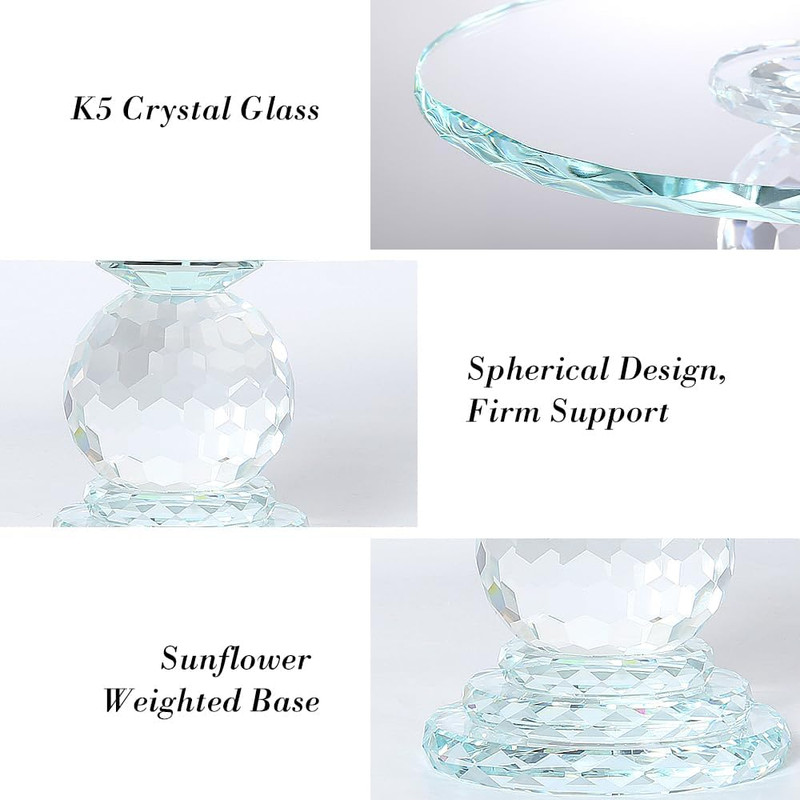 Crystal Glass Cake Stand, 11'' Cake Display Stand, Crystal Glass Fruit Plate, Cl gallery