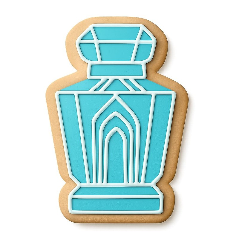 Art Deco Perfume Bottle Cookie Cutter & Stamp, Fondant & Clay - 4x2.5 gallery