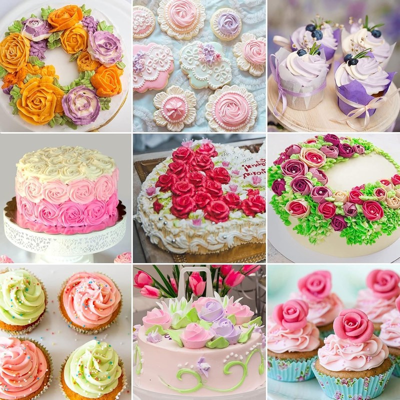 Juego de 42 boquillas rusas para repostería, 8 boquillas para glaseado de flores gallery