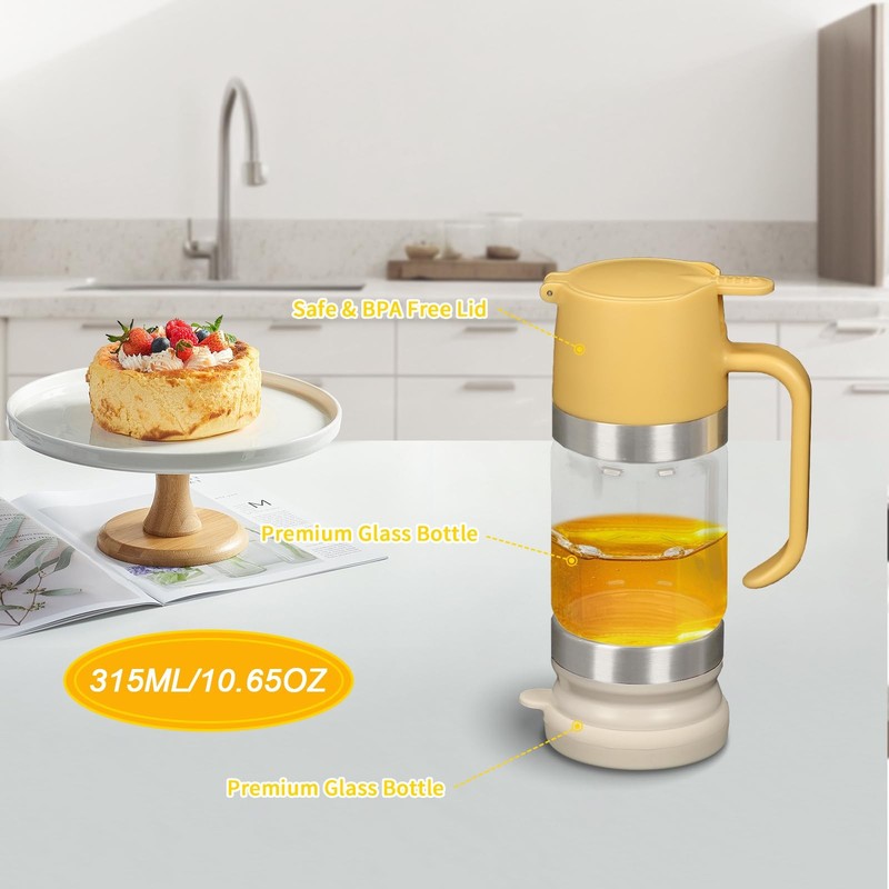 Glass Honey Dispenser No Drip - 10.65 OZ Honey Jar with Handle, Clear Honey P... gallery