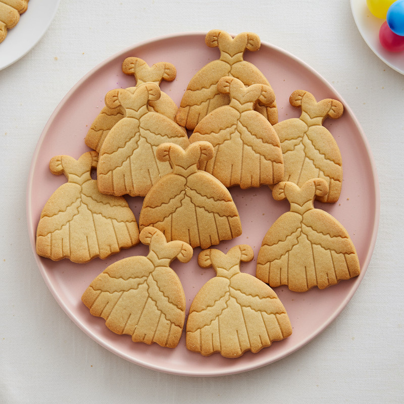 Set of 2 Princess Dress & Crown Cookie Cutters - prom tiara fairy tale royal gallery