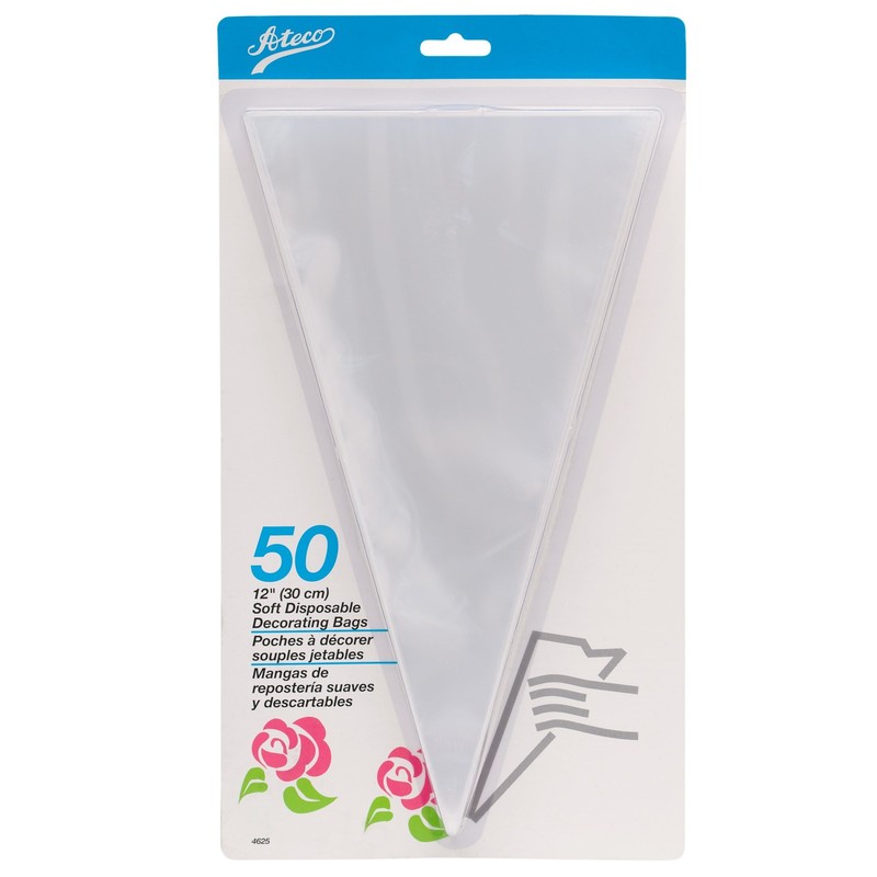 Soft Disposable Decorating Bags, 12-Inch, Pack of 50, Made in USA
