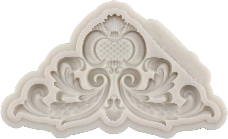 Baroque Style Curlicues Scroll Lace Silicone Fondant Molds Relief Flower Molds F gallery