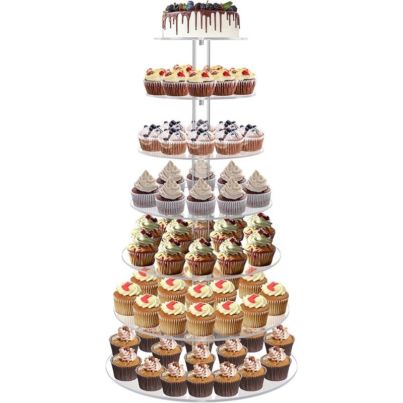 Premium Acrylic Cake Stand Removable Plates Pastry Rack Clear 4 mm Thick Durable