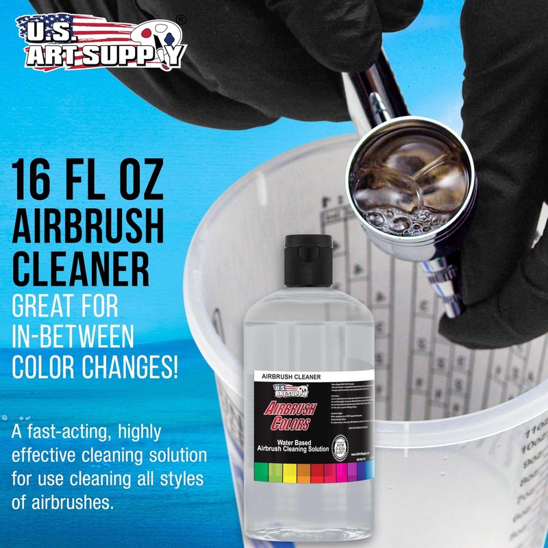 U.S. Art Supply 16oz Airbrush Cleaner - Fast-Acting Cleaning Solution gallery