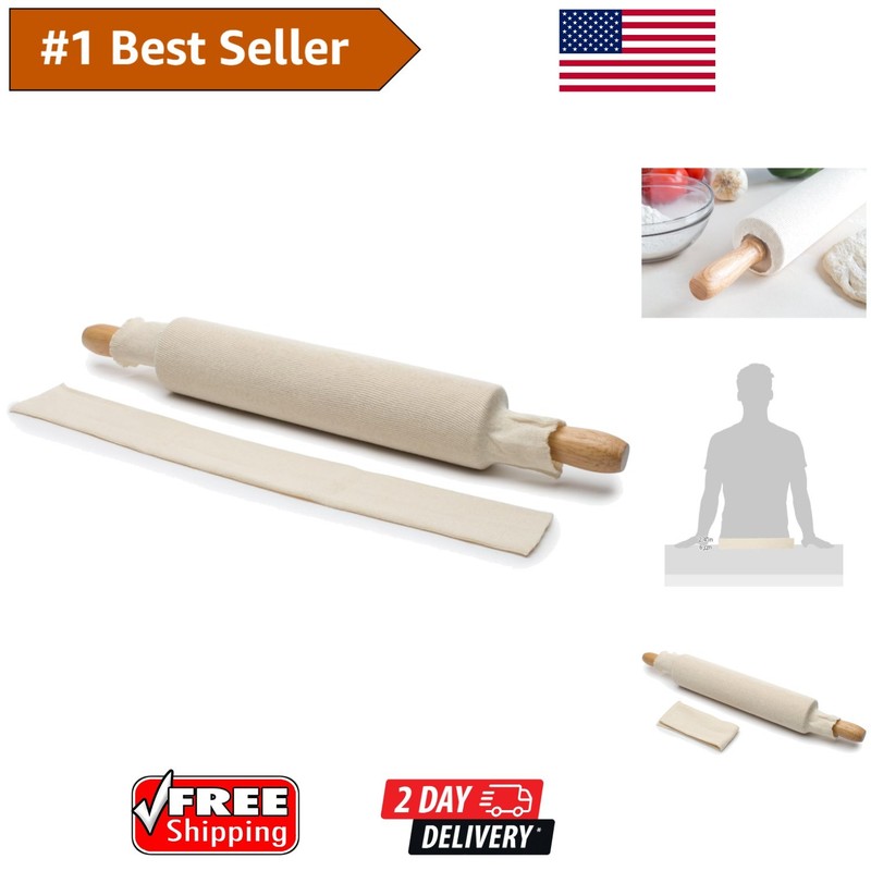 Versatile 100% Cotton Rolling Pin Covers Set of 2 – Perfect for All Dough Types