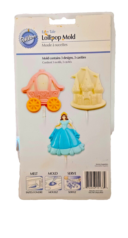 NEW Princess Fairy Tale Chocolate Lollipop Mold,Wilton,2115-1033,Clear Plastic gallery