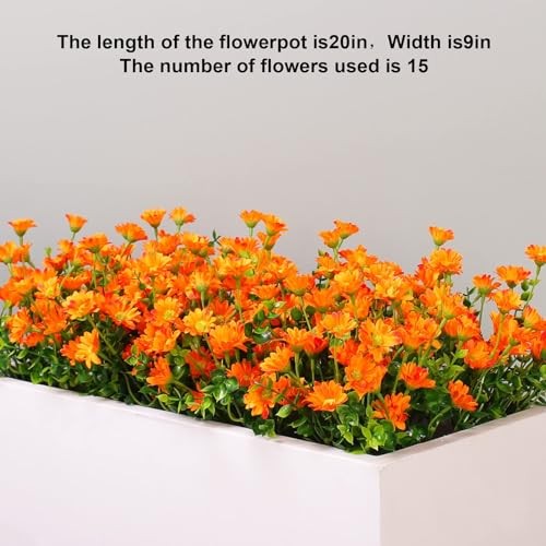8 Bundles Artificial Flowers for Outdoors Faux Mums UV Resistant Plastic Fall gallery