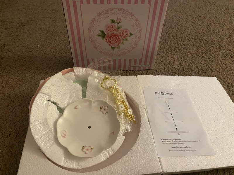 3 Tier Multi Colored Porcelain Cake Stand