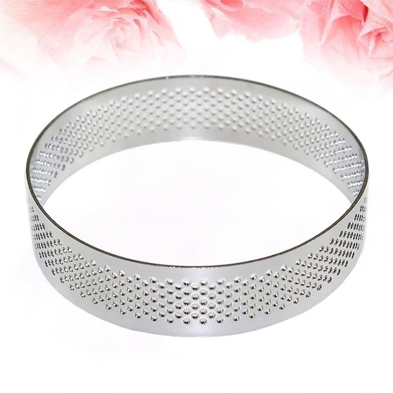 circle baking Pastry Round Perforated Tart Rings For Baking gallery
