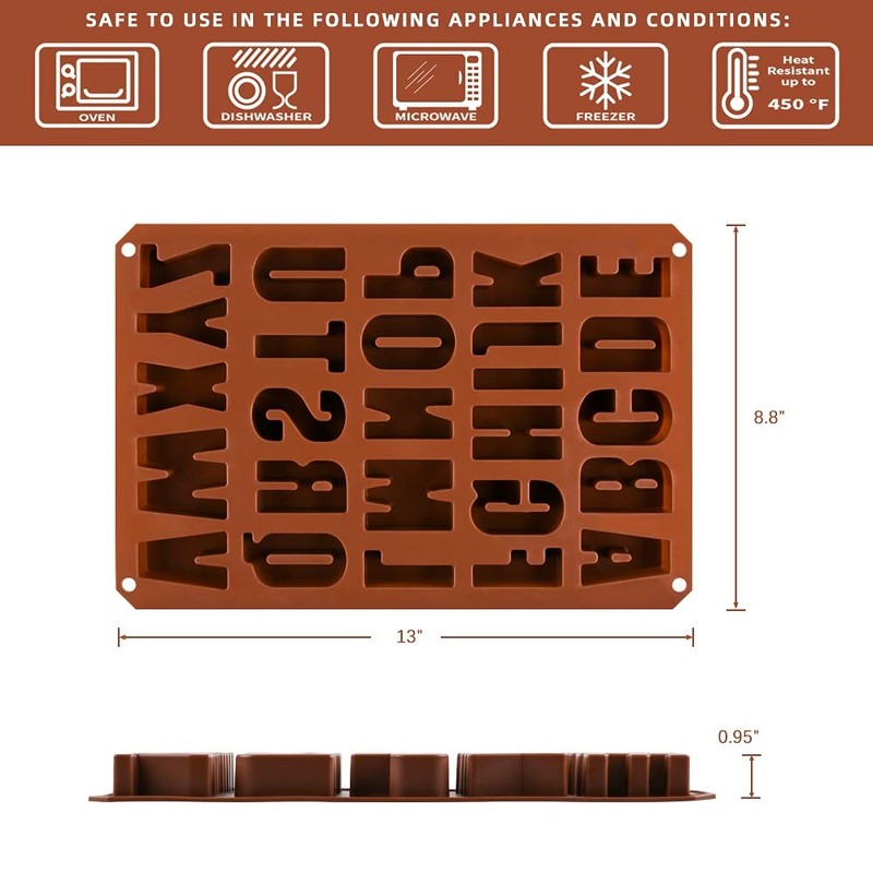 26 Cavity Large Letter Molds Silicone Alphabet Mold for Crayon Resin Chocolate gallery