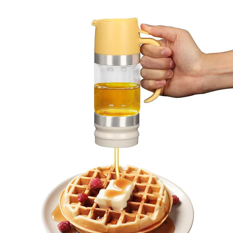 Glass Honey Dispenser No Drip - 10.65 OZ Honey Jar with Handle, Clear Honey P...
