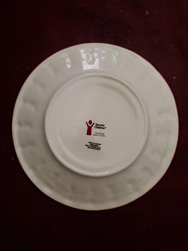 Centrum Colored Ceramic World Earth "Save The Children 12" Cake Plate READ.. gallery