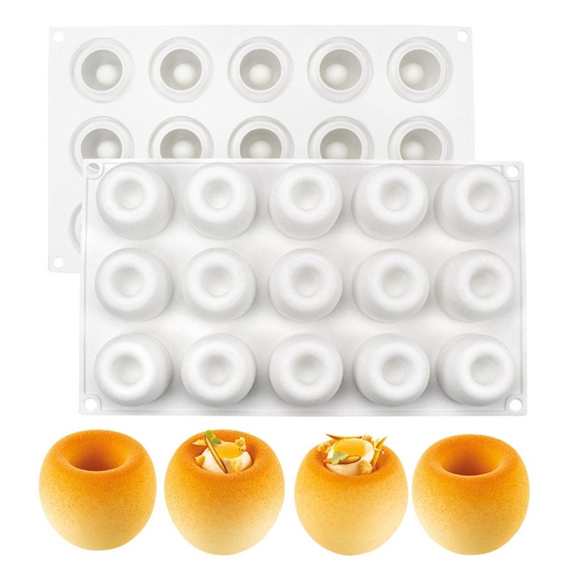 Cake Mousse Mold Grade Silicone Forms for Baking 15 Cavity Cake Mold