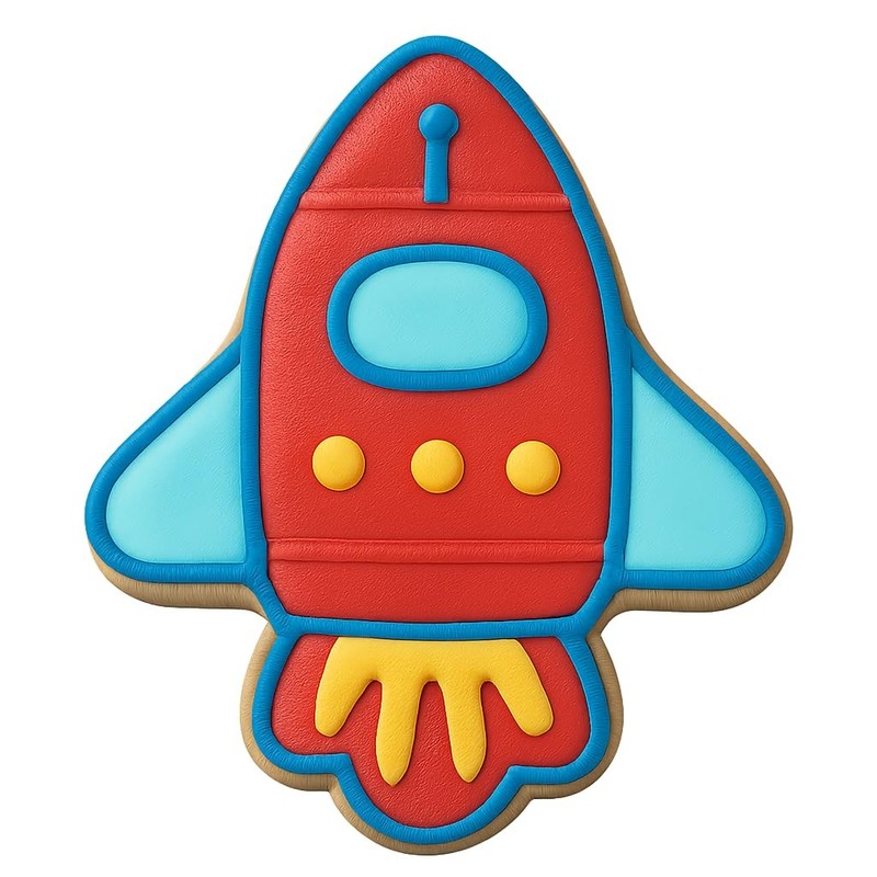 Retro Spaceship Cookie Cutter & Stamp – 4×3.5