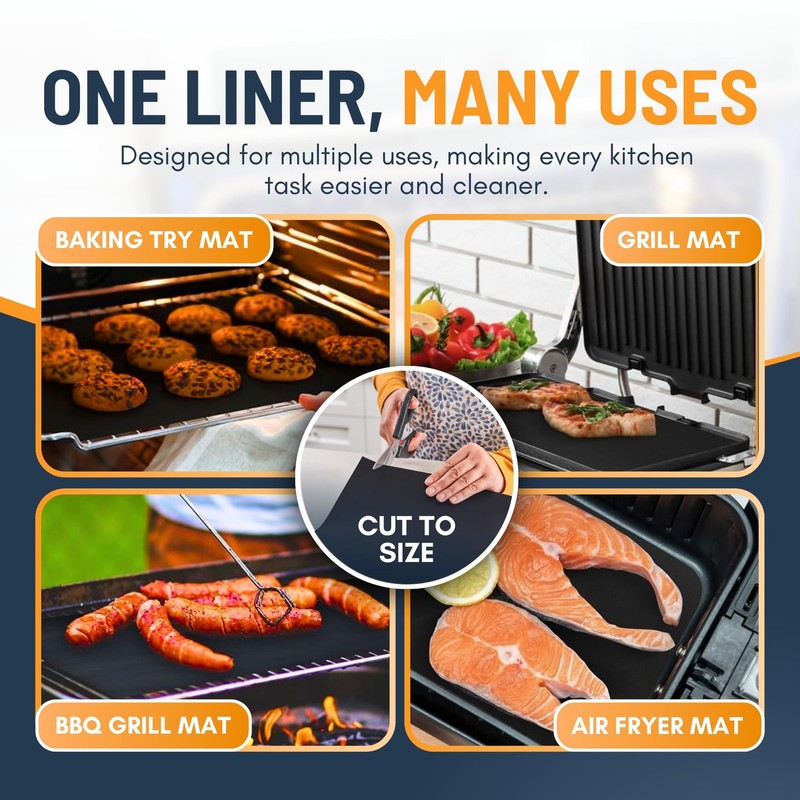 Oven Liners for Bottom of - 2 Pack Large Heavy Duty Mats, 2 Pack, Black gallery